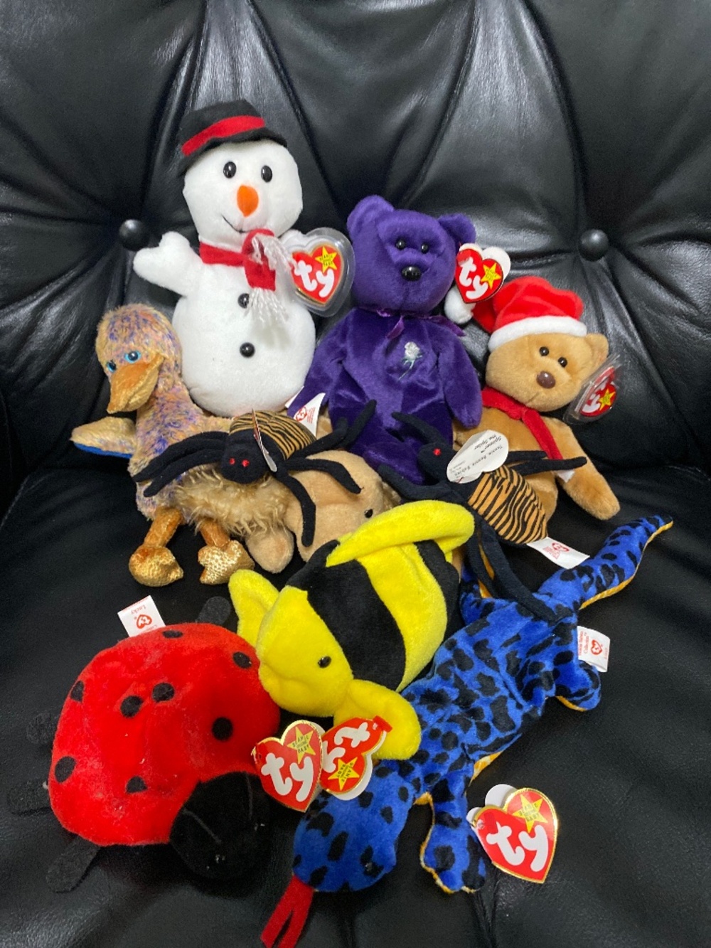 9 TY 1990s vintage rare original beanie babies TY